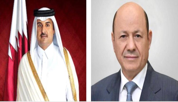 رئيس مجلس القيادة يهنئ امير  قطر بفوز منتخب بلاده ببطولة كأس آسيا  